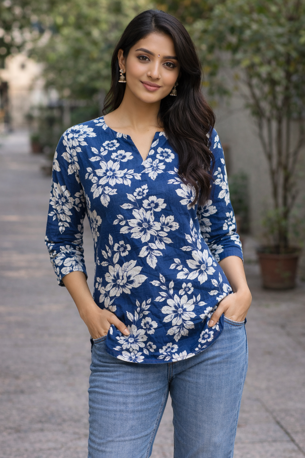 Blue Short Kurti